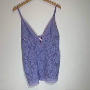 Victoria's Secret Lilac Lavender Lace bustier Camisole V neck adjustable straps